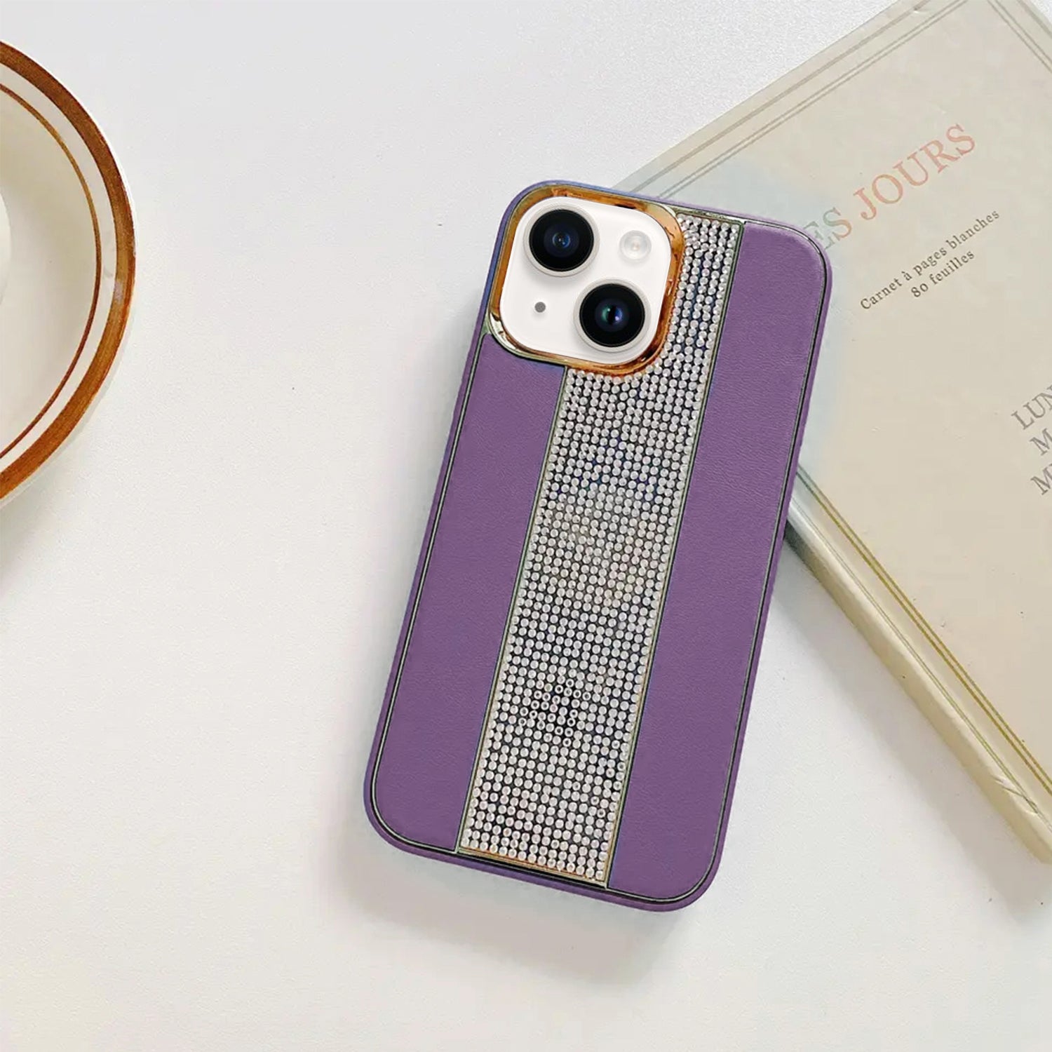 iPhone 14/13 Xiaoxiangfen Luxury Rhinestone Metal Shot Case