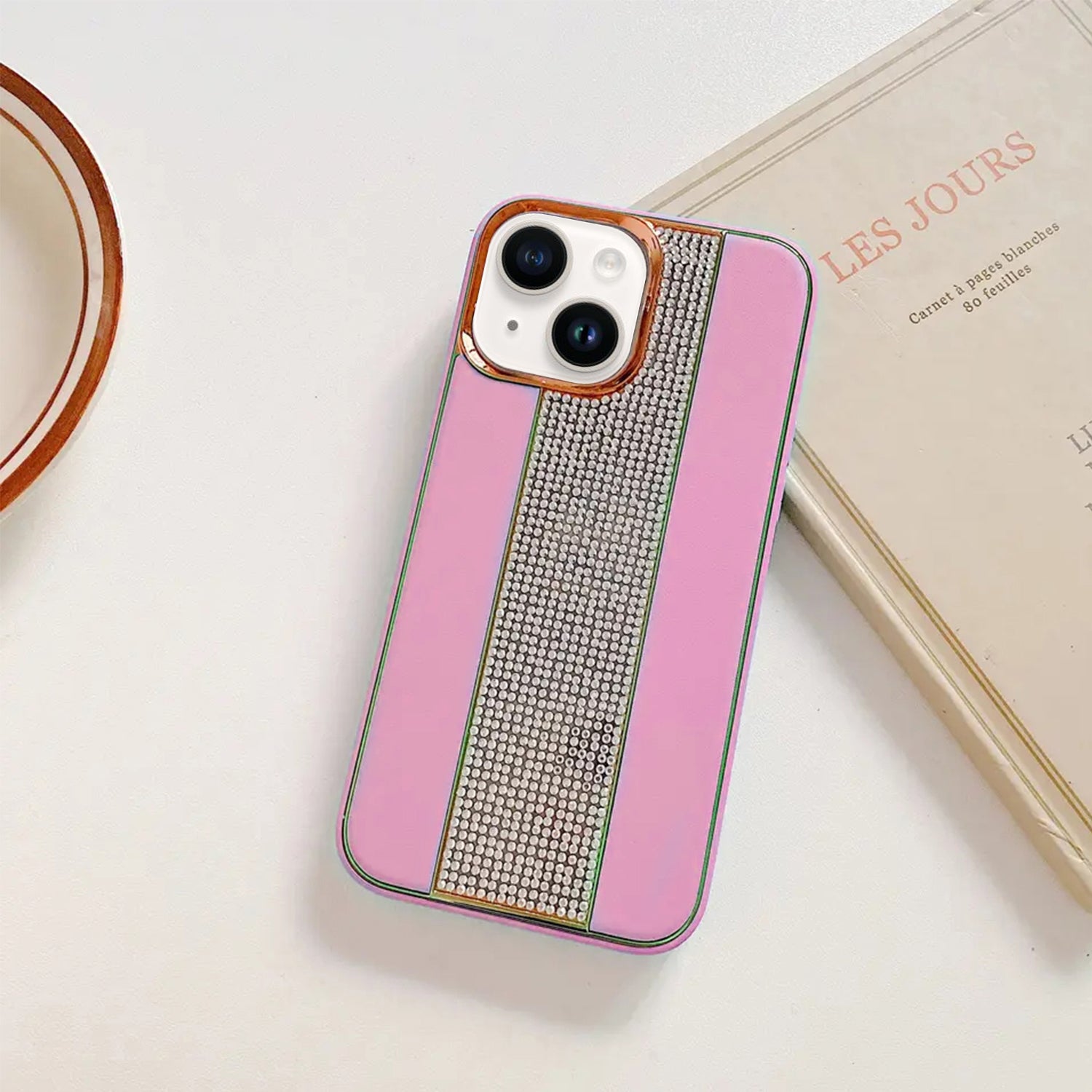 iPhone 14/13 Xiaoxiangfen Luxury Rhinestone Metal Shot Case