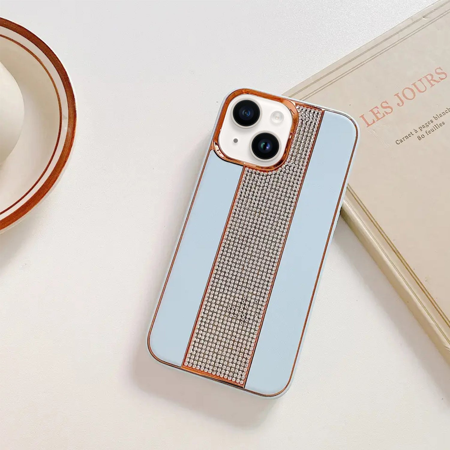 iPhone 14/13 Xiaoxiangfen Luxury Rhinestone Metal Shot Case