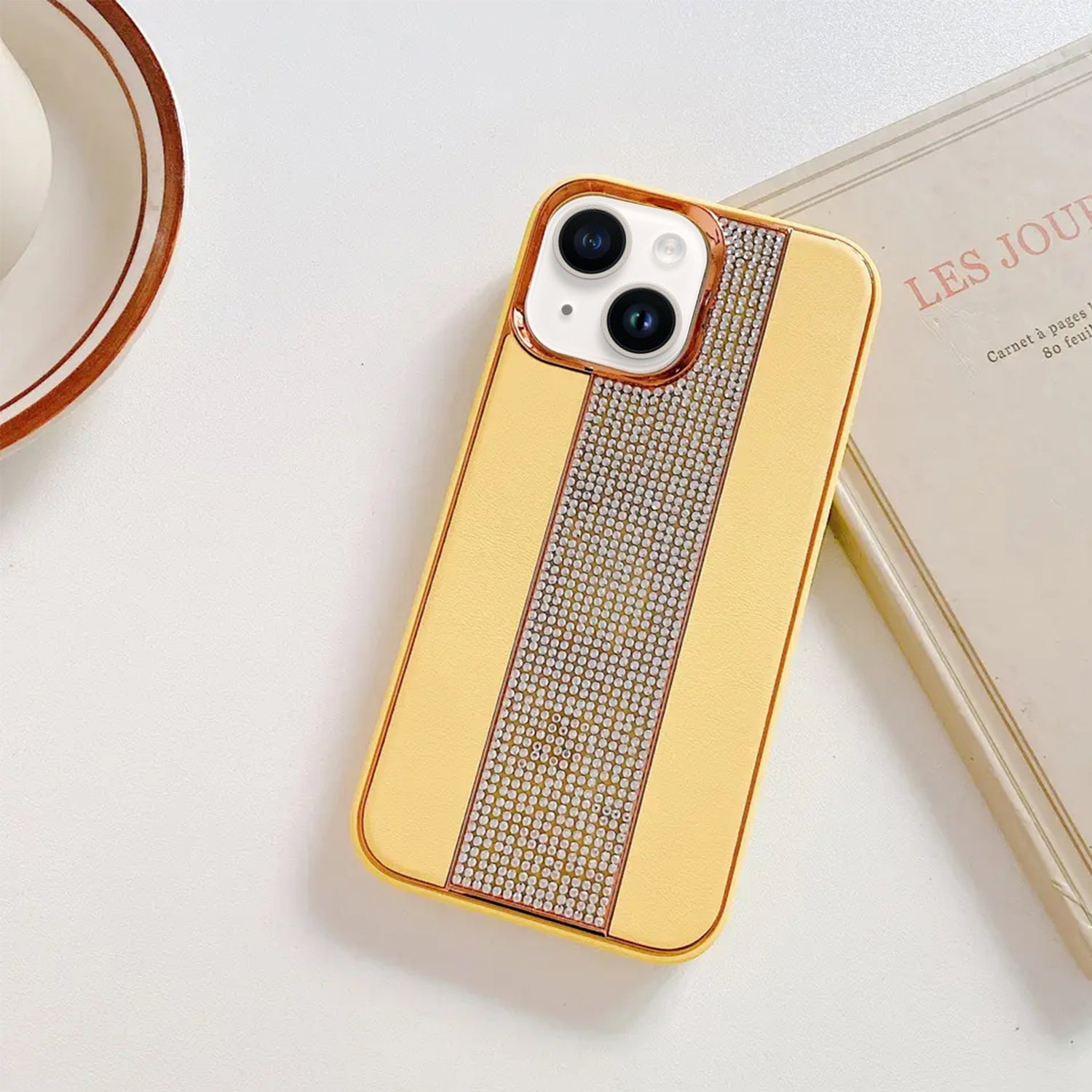 iPhone 14/13 Xiaoxiangfen Luxury Rhinestone Metal Shot Case