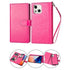 iPhone 13 Mini 2 in 1 Leather Wallet Case With 9 Credit Card Slots and Removable Back Cover 