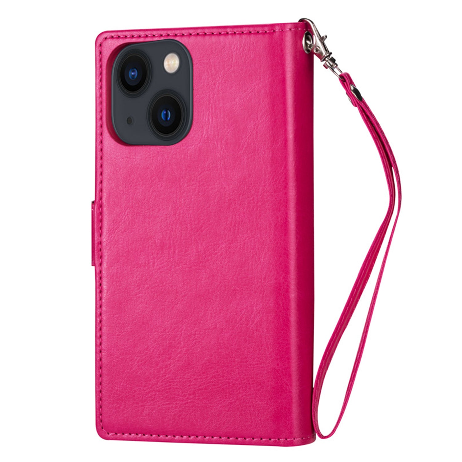 iPhone 13 Mini 2 in 1 Leather Wallet Case With 9 Credit Card Slots and Removable Back Cover 