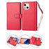 iPhone 13 Mini 2 in 1 Leather Wallet Case With 9 Credit Card Slots and Removable Back Cover 