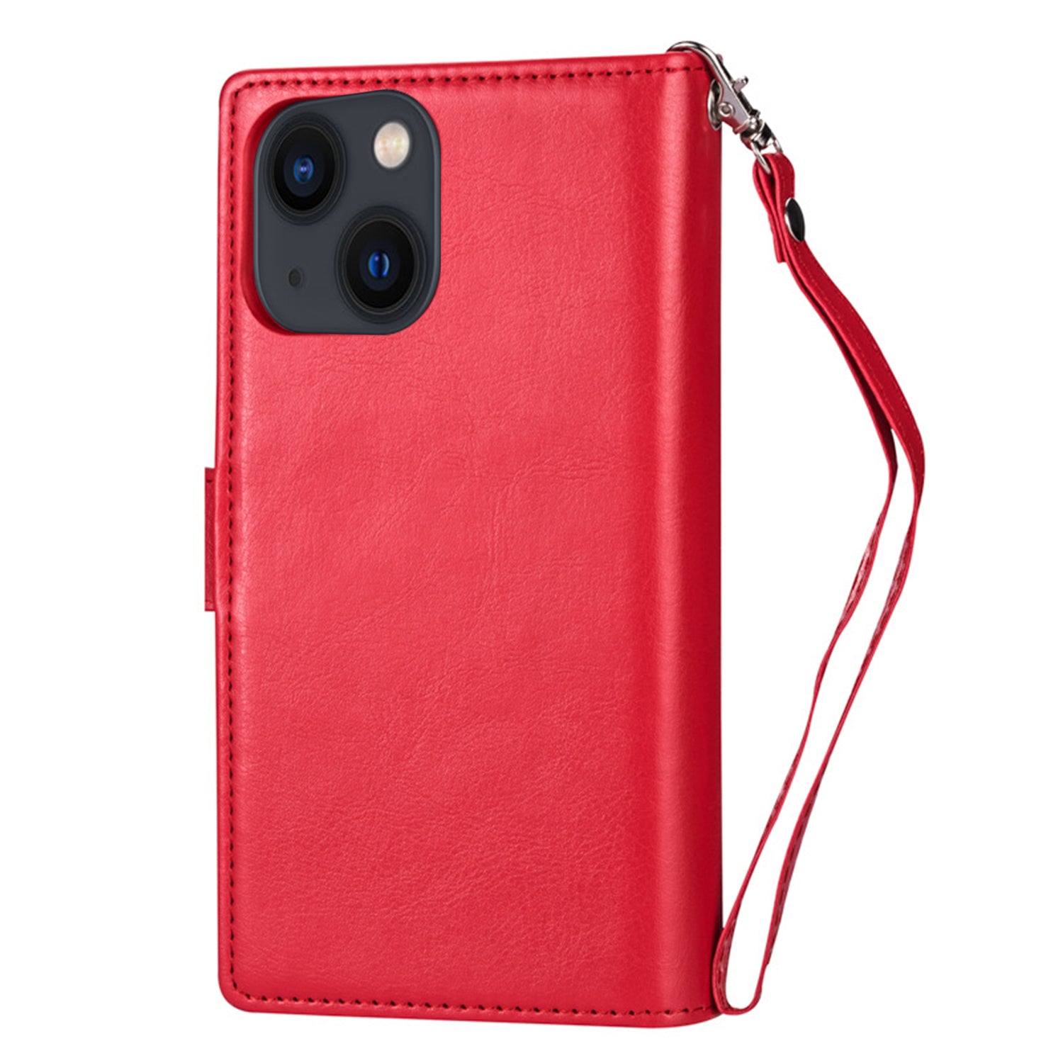iPhone 13 Mini 2 in 1 Leather Wallet Case With 9 Credit Card Slots and Removable Back Cover 