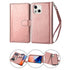 iPhone 13 Mini 2 in 1 Leather Wallet Case With 9 Credit Card Slots and Removable Back Cover 