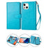 iPhone 13 Mini 2 in 1 Leather Wallet Case With 9 Credit Card Slots and Removable Back Cover 