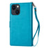 iPhone 13 Mini 2 in 1 Leather Wallet Case With 9 Credit Card Slots and Removable Back Cover 