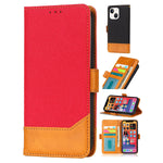 2 in 1 Canvas stitched side buckle leather case for iPhone 13 mini