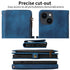 iPhone 13 Mini Retro Premium Flip Leather Cover with 9 Card Holder & Zipper Cash Pocket & Wrist Strap