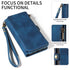 iPhone 13 Mini Retro Premium Flip Leather Cover with 9 Card Holder & Zipper Cash Pocket & Wrist Strap