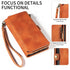 iPhone 13 Mini Retro Premium Flip Leather Cover with 9 Card Holder & Zipper Cash Pocket & Wrist Strap