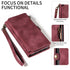 iPhone 13 Mini Retro Premium Flip Leather Cover with 9 Card Holder & Zipper Cash Pocket & Wrist Strap