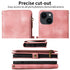 iPhone 13 Mini Retro Premium Flip Leather Cover with 9 Card Holder & Zipper Cash Pocket & Wrist Strap