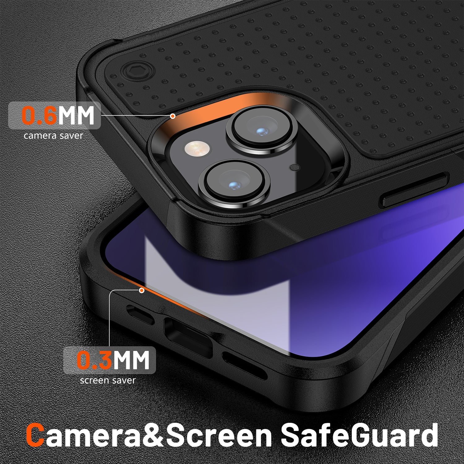 iPhone 14/13 Durable Defener Shockproof Hard PC TPU Luxury Case
