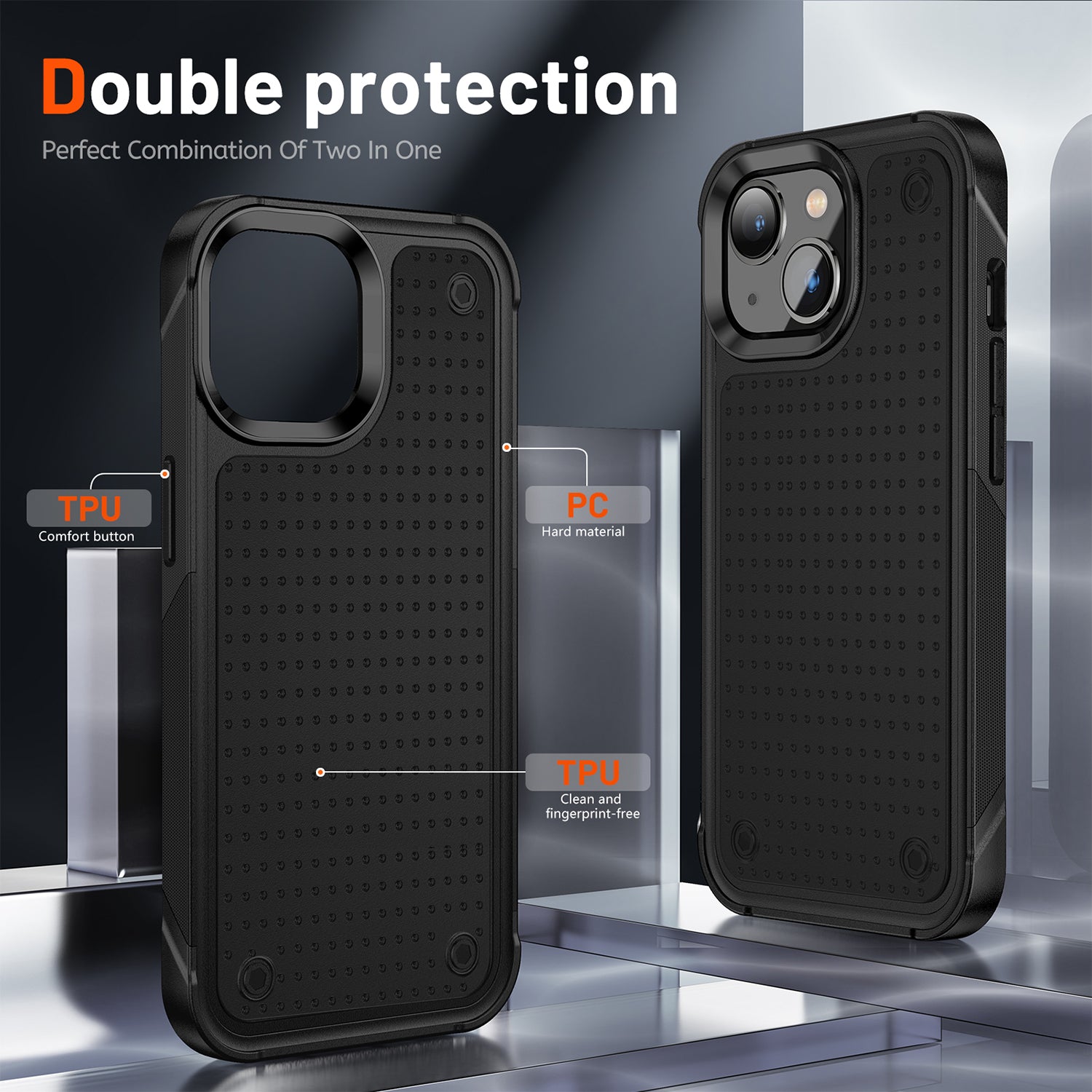 iPhone 14/13 Durable Defener Shockproof Hard PC TPU Luxury Case