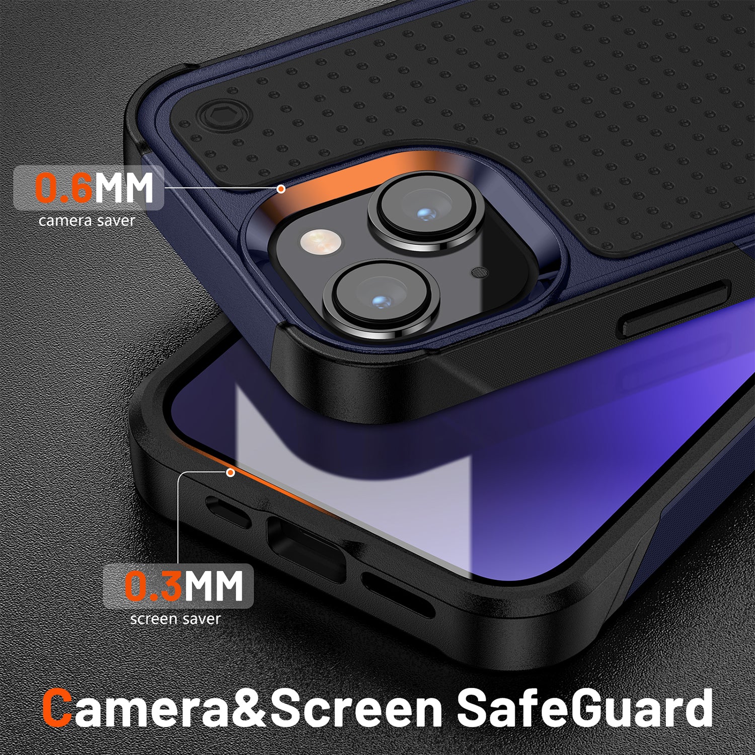 iPhone 14/13 Durable Defener Shockproof Hard PC TPU Luxury Case