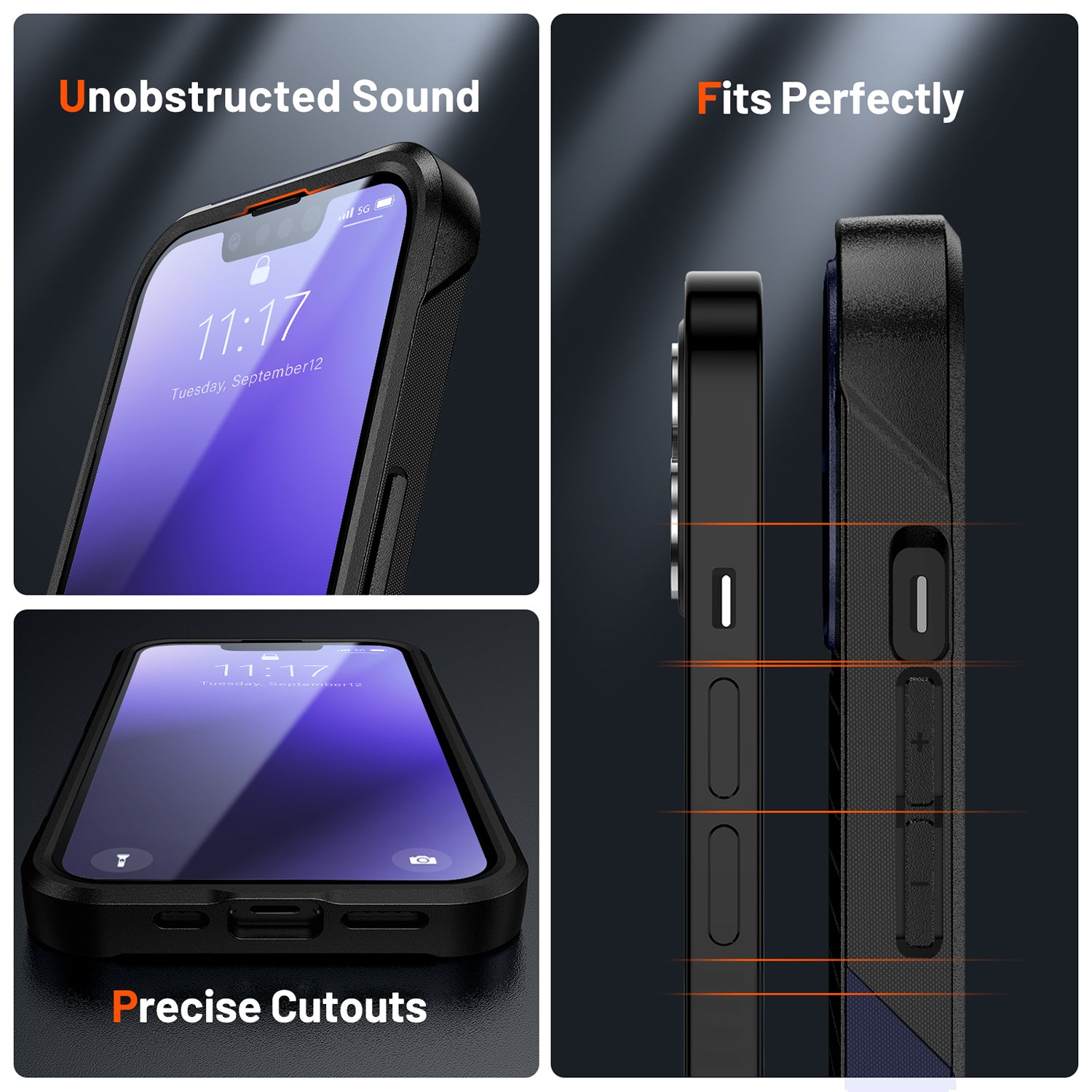iPhone 14/13 Durable Defener Shockproof Hard PC TPU Luxury Case