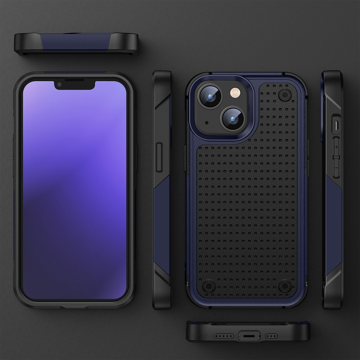 iPhone 14/13 Durable Defener Shockproof Hard PC TPU Luxury Case