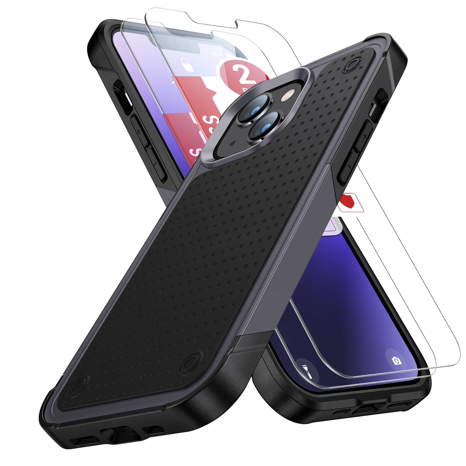 iPhone 14/13 Durable Defener Shockproof Hard PC TPU Luxury Case