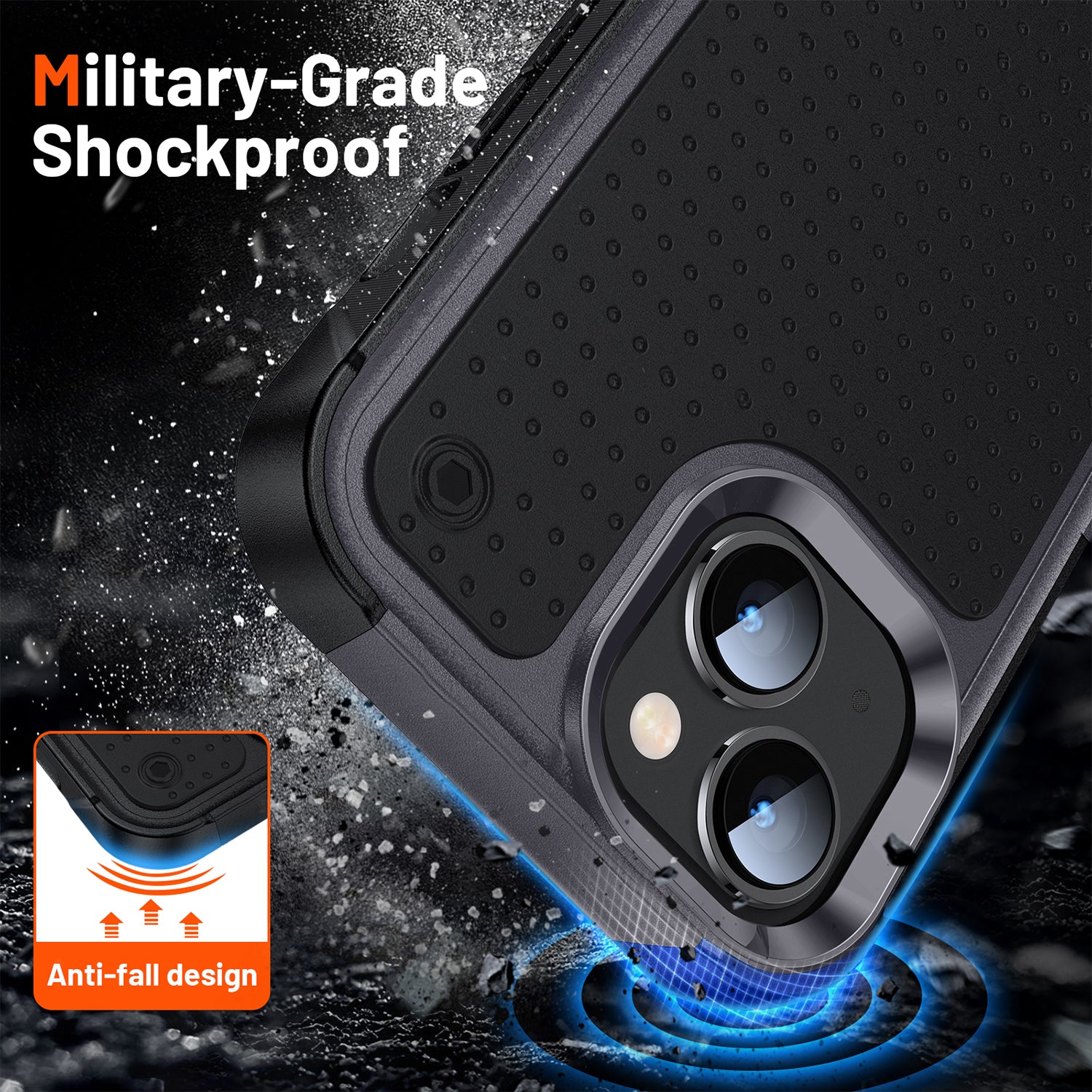 iPhone 14/13 Durable Defener Shockproof Hard PC TPU Luxury Case