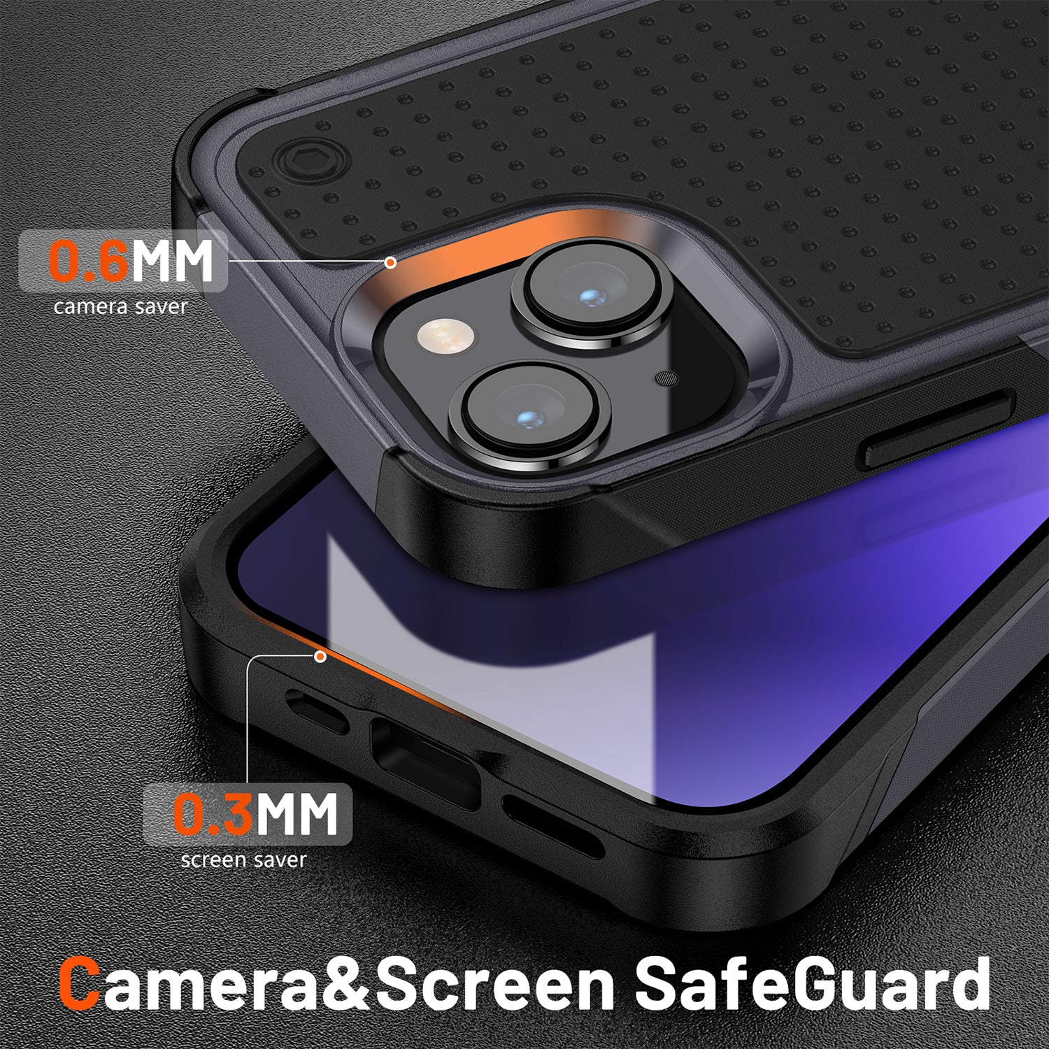 iPhone 14/13 Durable Defener Shockproof Hard PC TPU Luxury Case