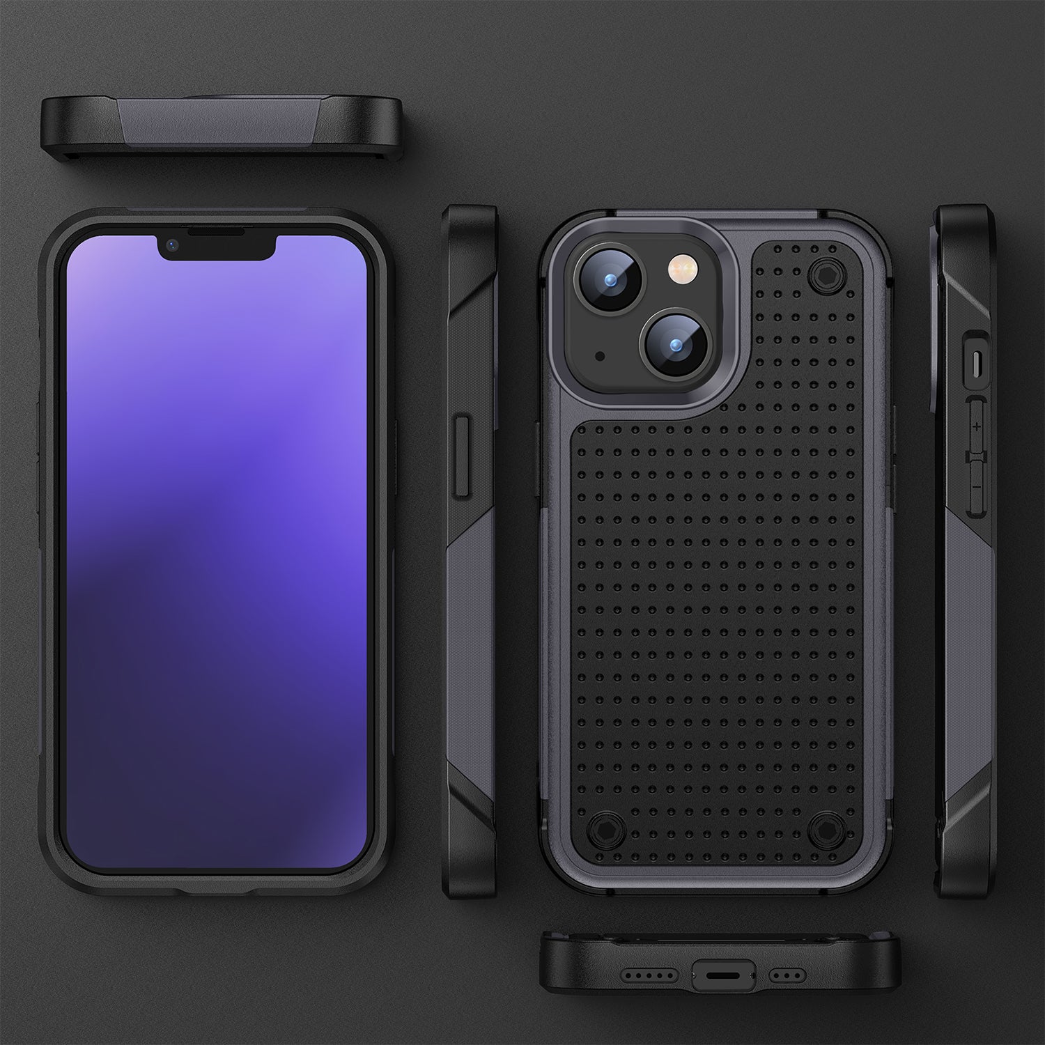 iPhone 14/13 Durable Defener Shockproof Hard PC TPU Luxury Case