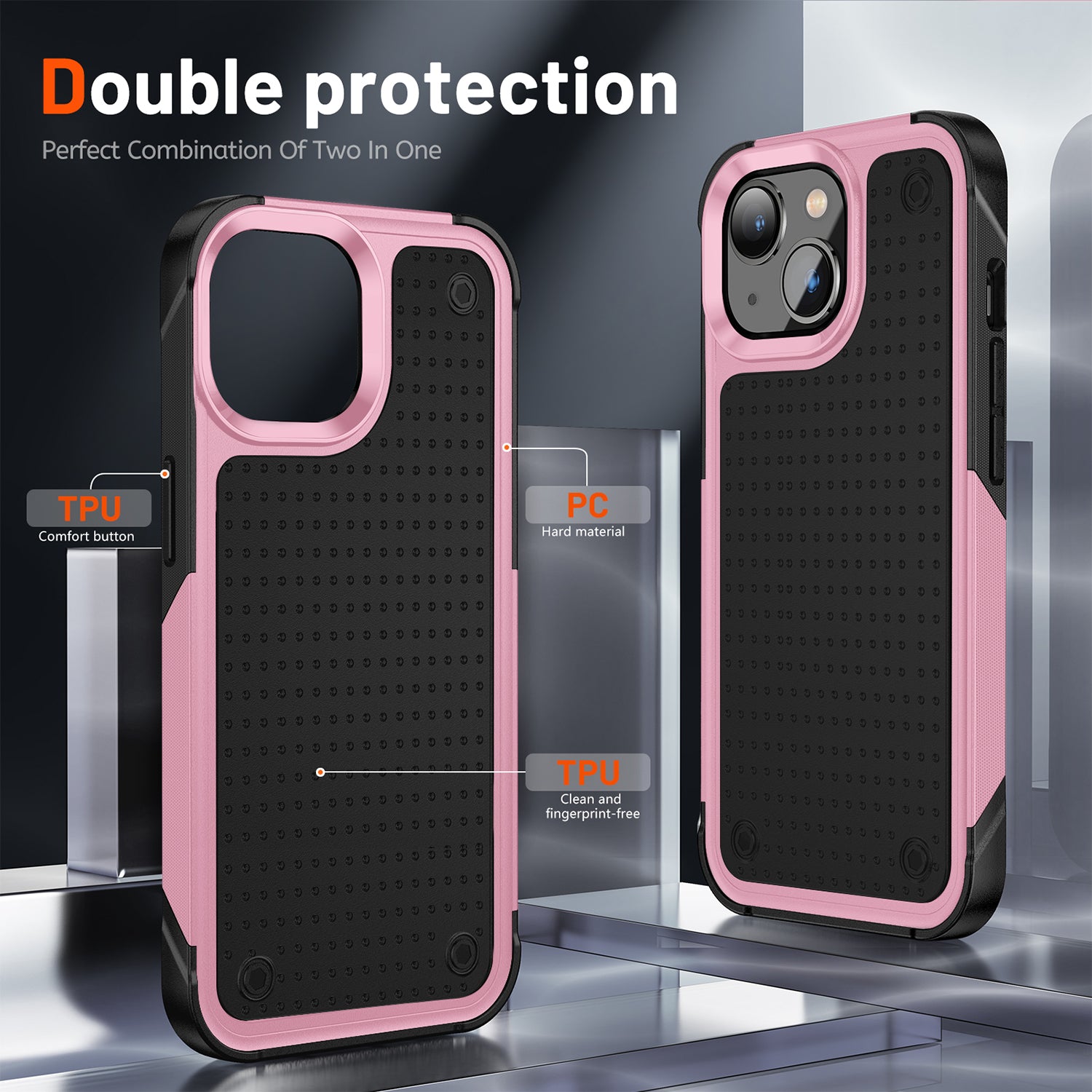 iPhone 14/13 Durable Defener Shockproof Hard PC TPU Luxury Case