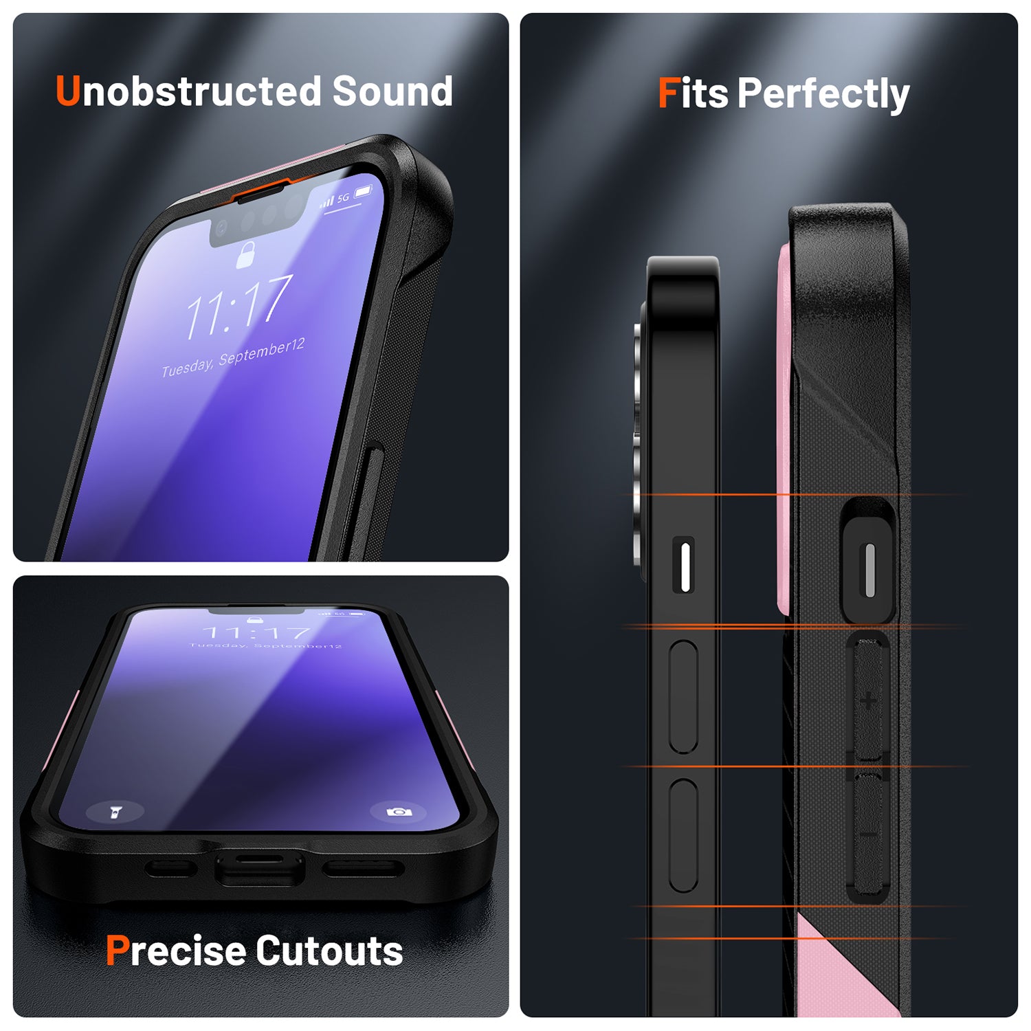 iPhone 14/13 Durable Defener Shockproof Hard PC TPU Luxury Case