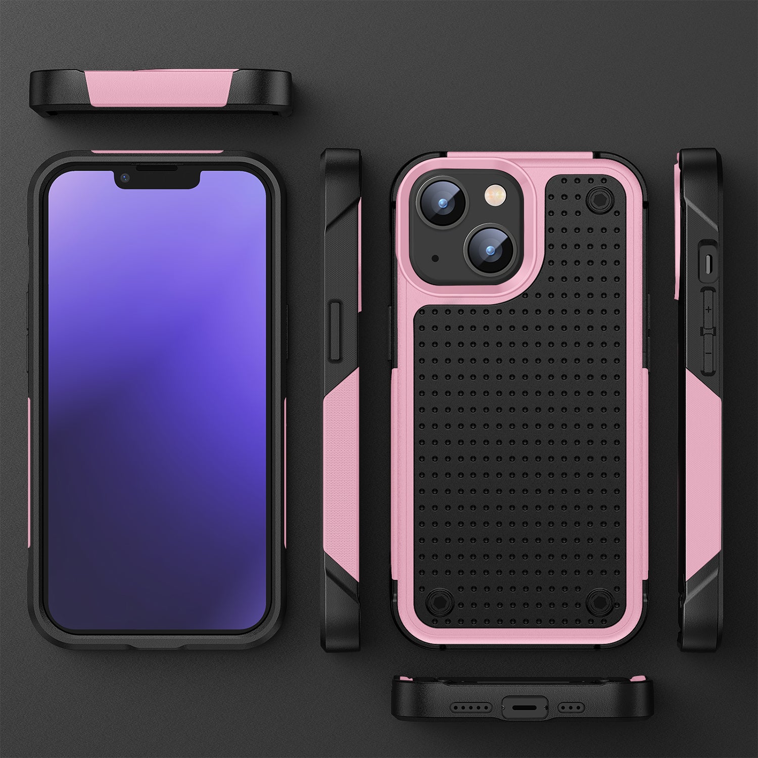 iPhone 14/13 Durable Defener Shockproof Hard PC TPU Luxury Case