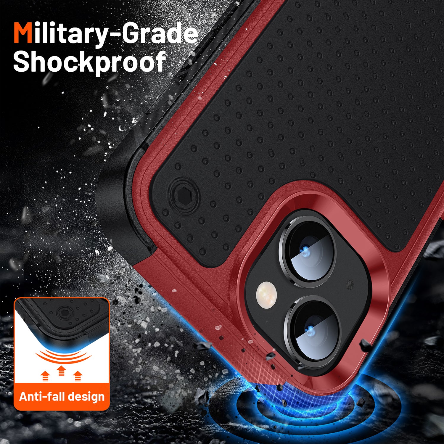 iPhone 14/13 Durable Defener Shockproof Hard PC TPU Luxury Case