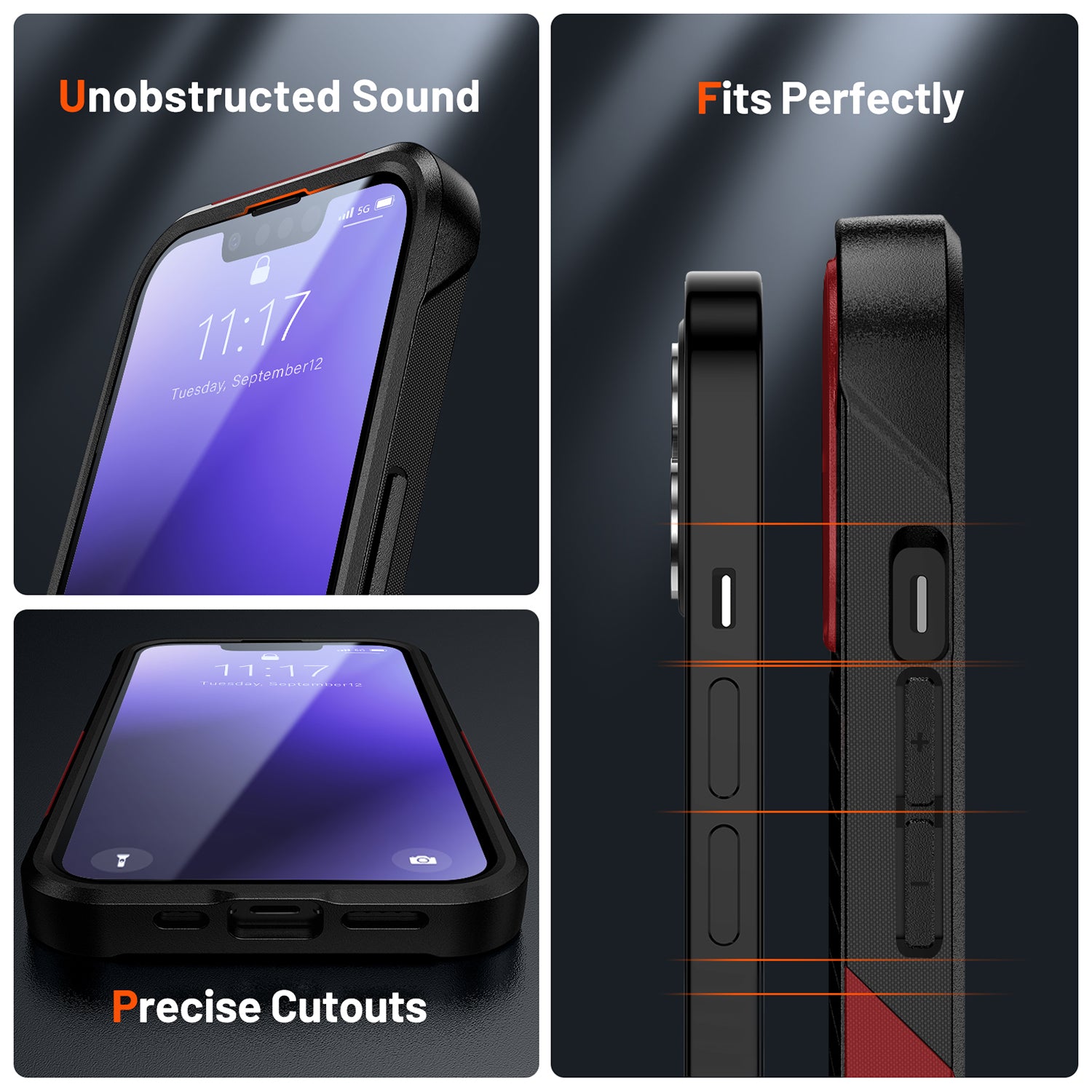 iPhone 14/13 Durable Defener Shockproof Hard PC TPU Luxury Case