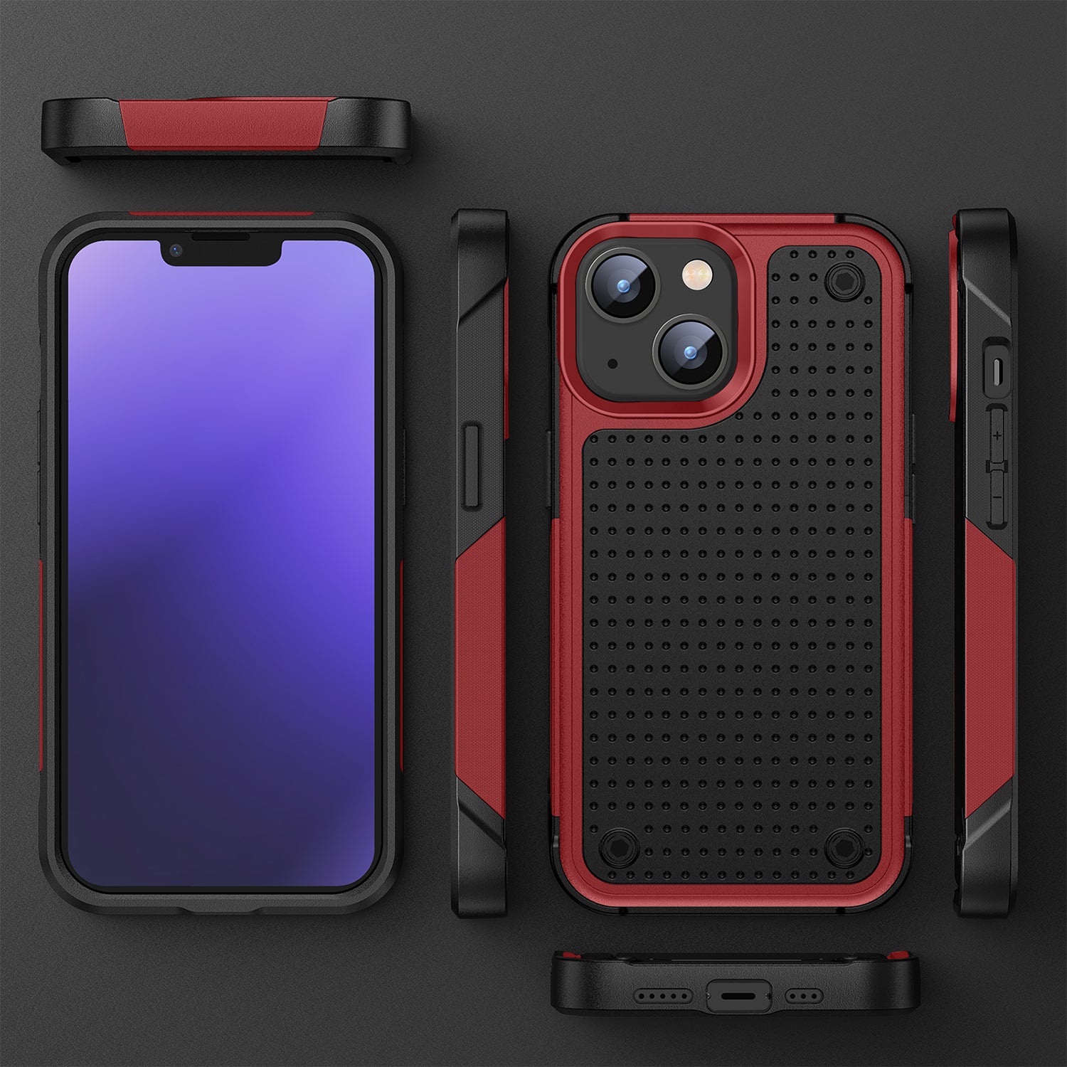 iPhone 14/13 Durable Defener Shockproof Hard PC TPU Luxury Case