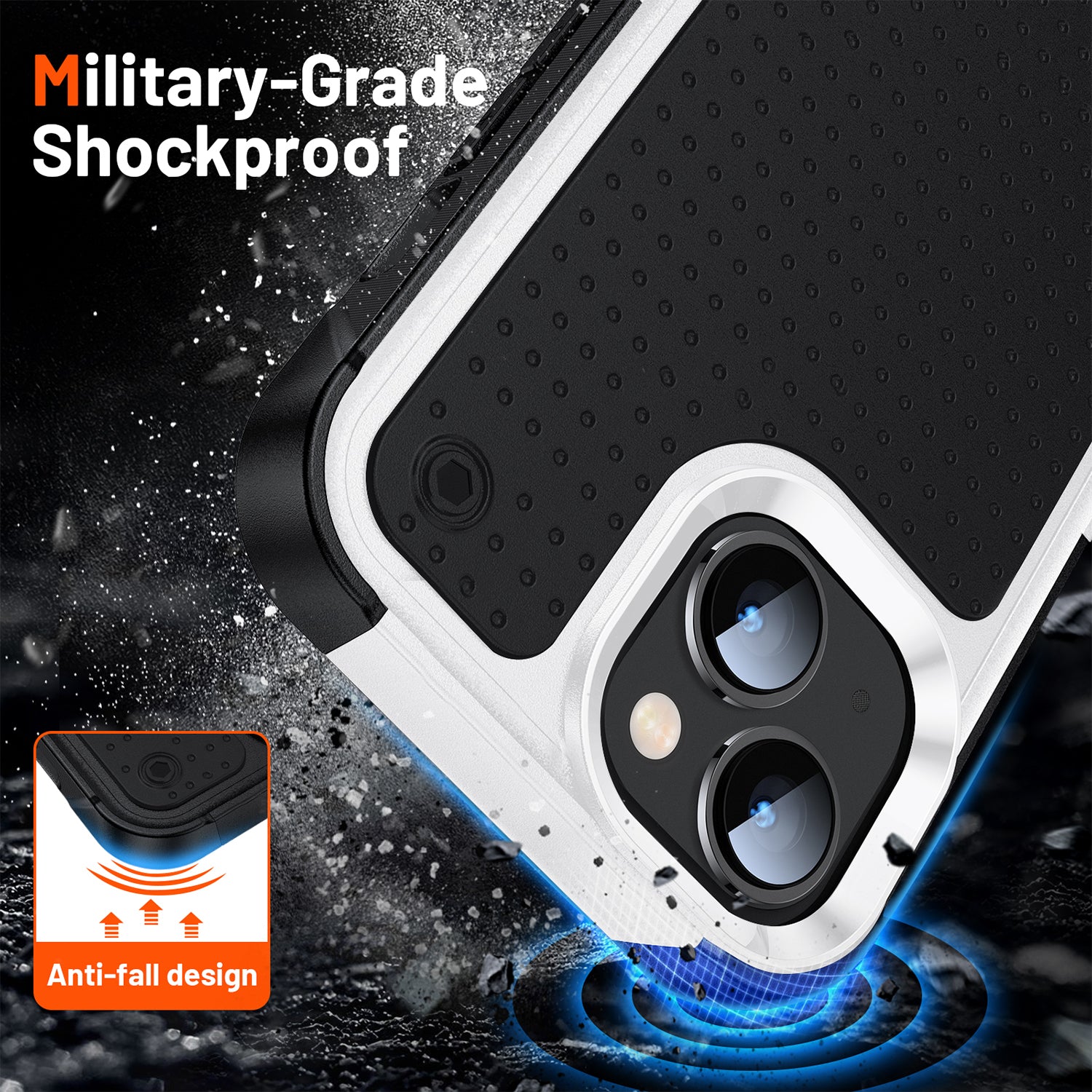 iPhone 14/13 Durable Defener Shockproof Hard PC TPU Luxury Case