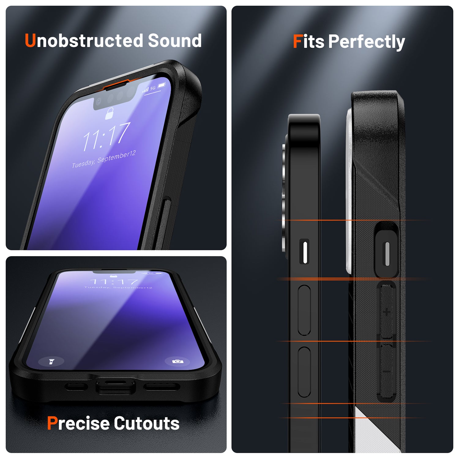iPhone 14/13 Durable Defener Shockproof Hard PC TPU Luxury Case