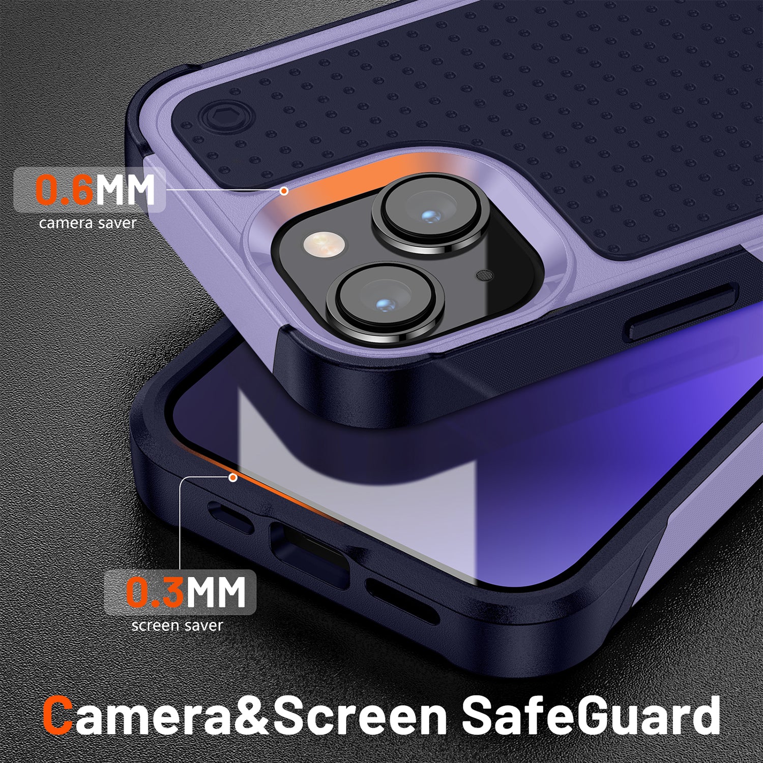 iPhone 14/13 Durable Defener Shockproof Hard PC TPU Luxury Case