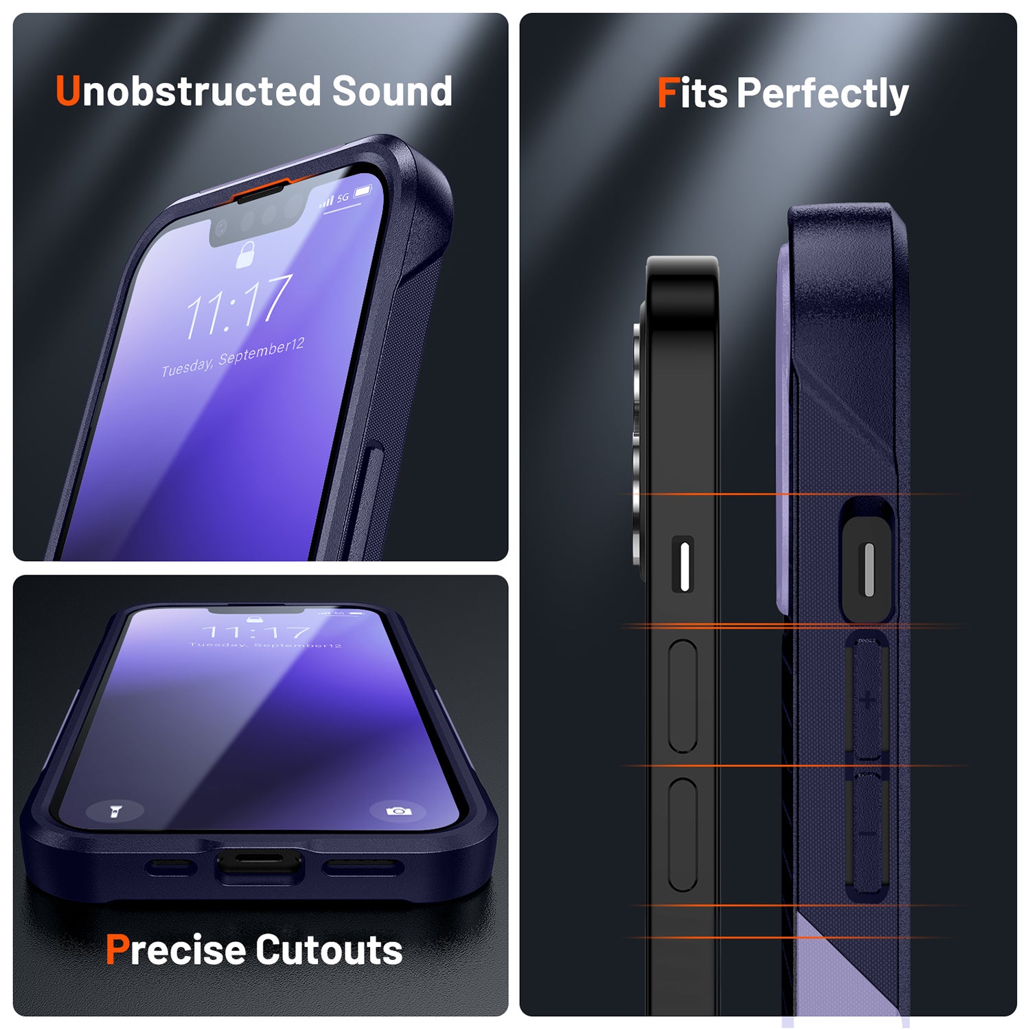 iPhone 14/13 Durable Defener Shockproof Hard PC TPU Luxury Case