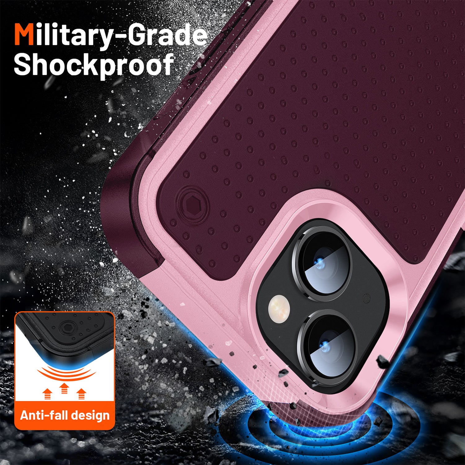 iPhone 14/13 Durable Defener Shockproof Hard PC TPU Luxury Case