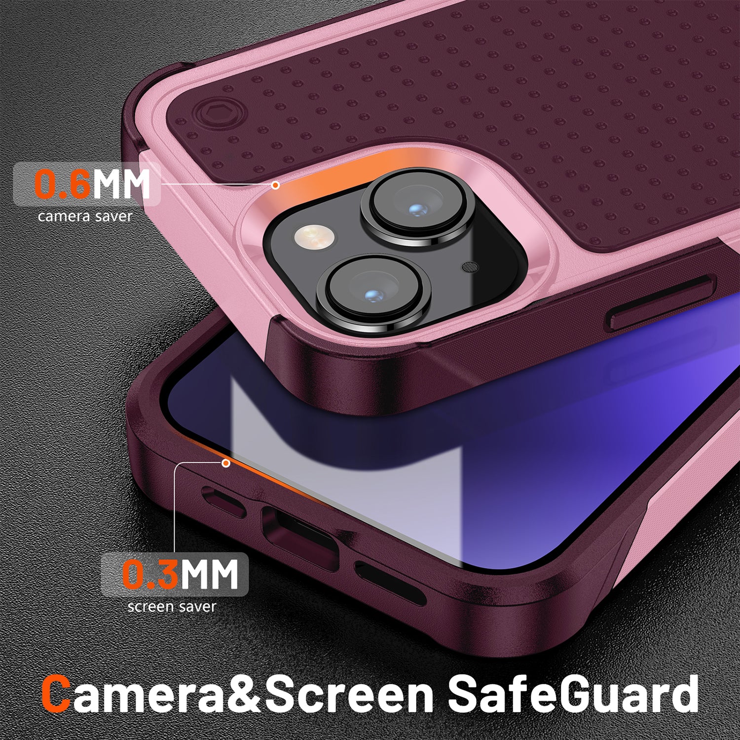 iPhone 14/13 Durable Defener Shockproof Hard PC TPU Luxury Case