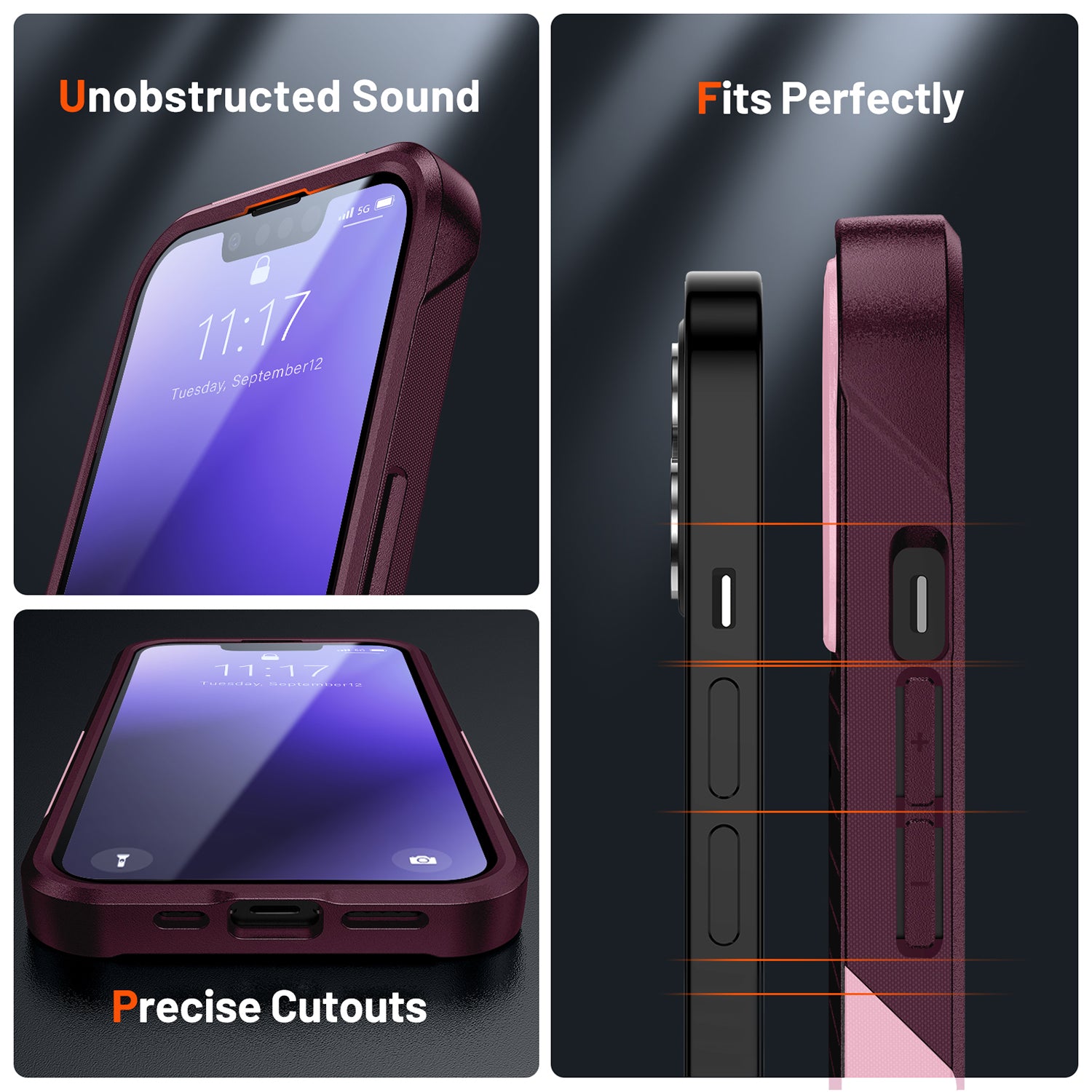 iPhone 14/13 Durable Defener Shockproof Hard PC TPU Luxury Case