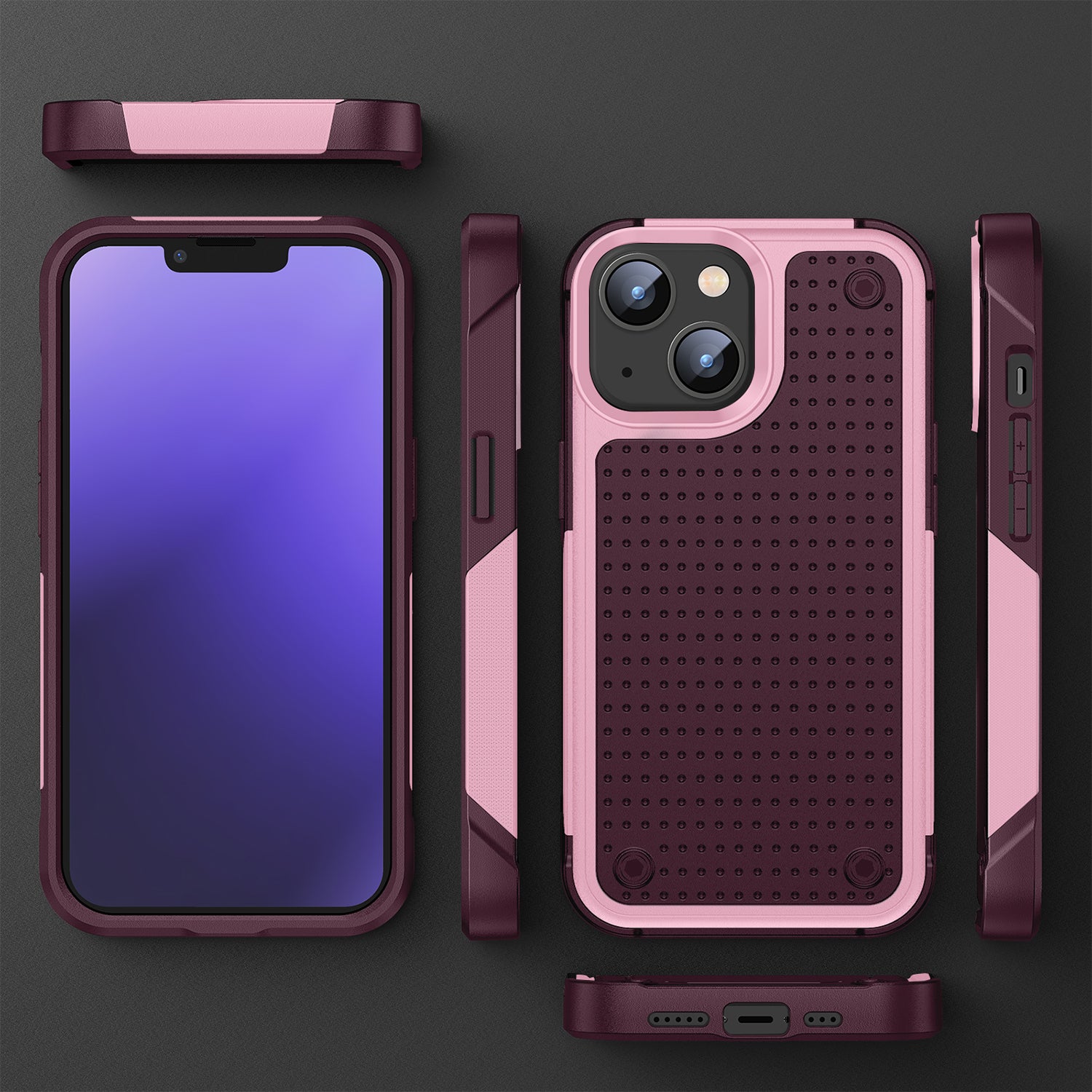 iPhone 14/13 Durable Defener Shockproof Hard PC TPU Luxury Case