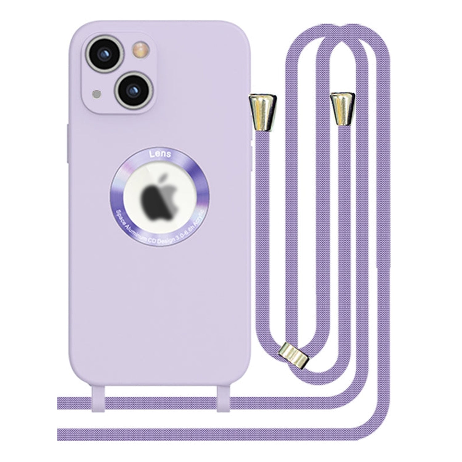 iPhone 13 Soft silicone case fine hole logo hollowed out with adjustable hanging rope