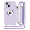 iPhone 13 Soft silicone case fine hole logo hollowed out with adjustable hanging rope