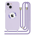 iPhone 13 Soft silicone case fine hole logo hollowed out with adjustable hanging rope