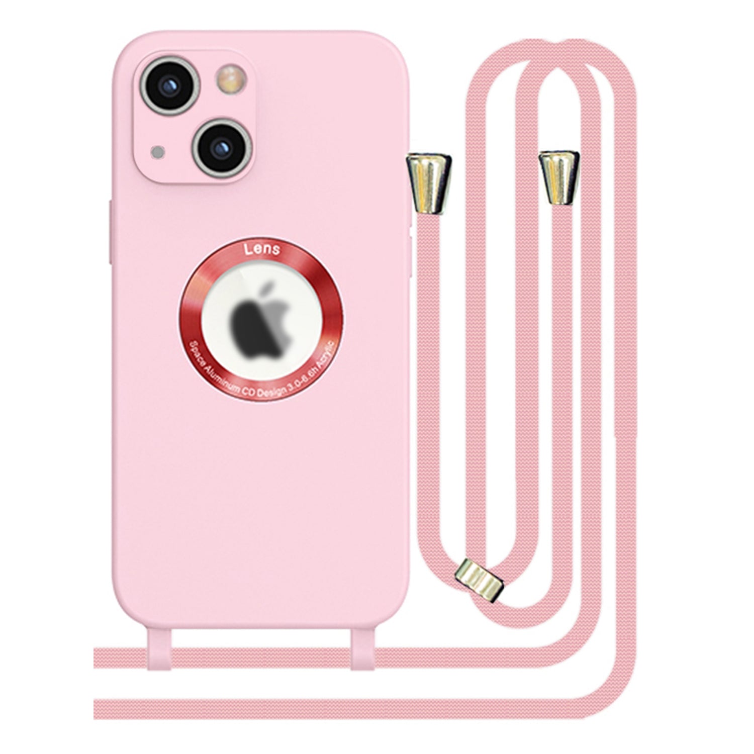 iPhone 13 Soft silicone case fine hole logo hollowed out with adjustable hanging rope