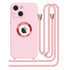 iPhone 13 Soft silicone case fine hole logo hollowed out with adjustable hanging rope
