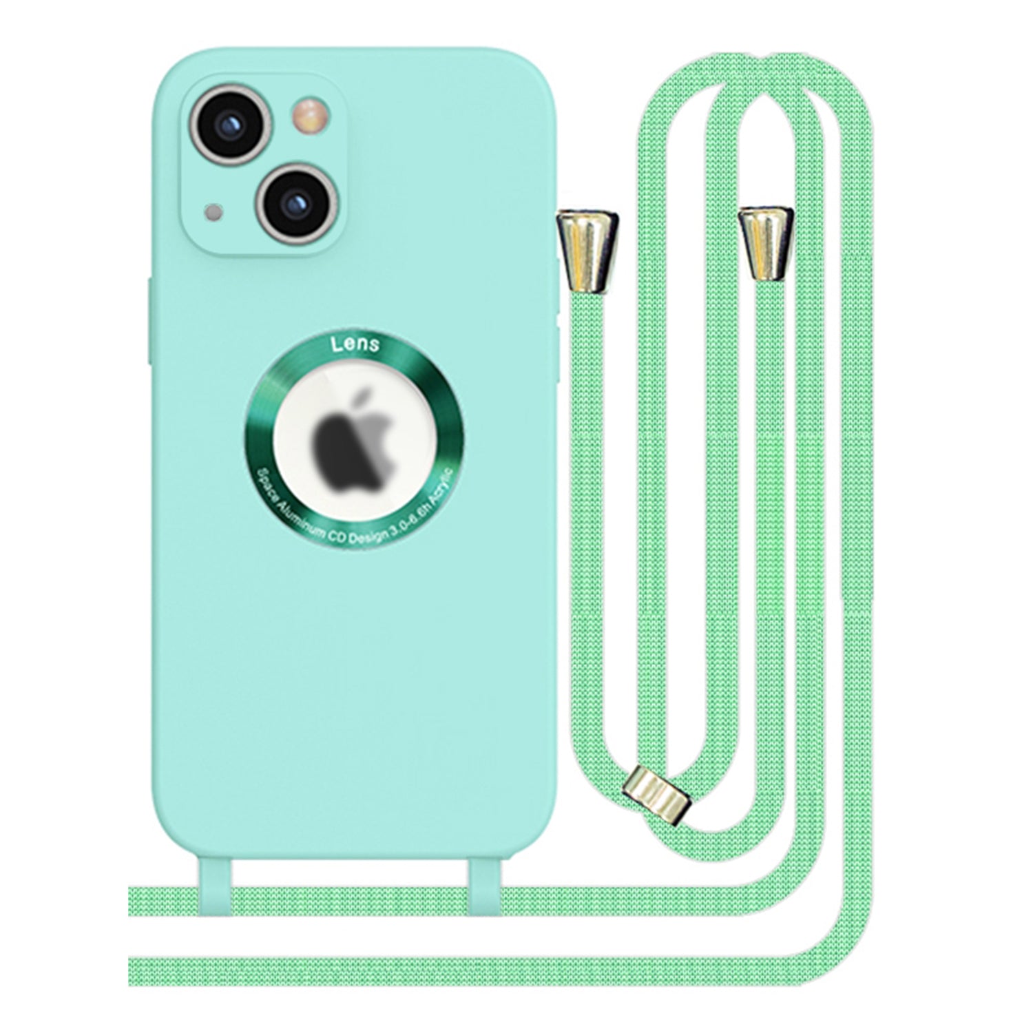 iPhone 13 Soft silicone case fine hole logo hollowed out with adjustable hanging rope