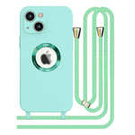 iPhone 13 Soft silicone case fine hole logo hollowed out with adjustable hanging rope