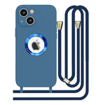 iPhone 13 Soft silicone case fine hole logo hollowed out with adjustable hanging rope