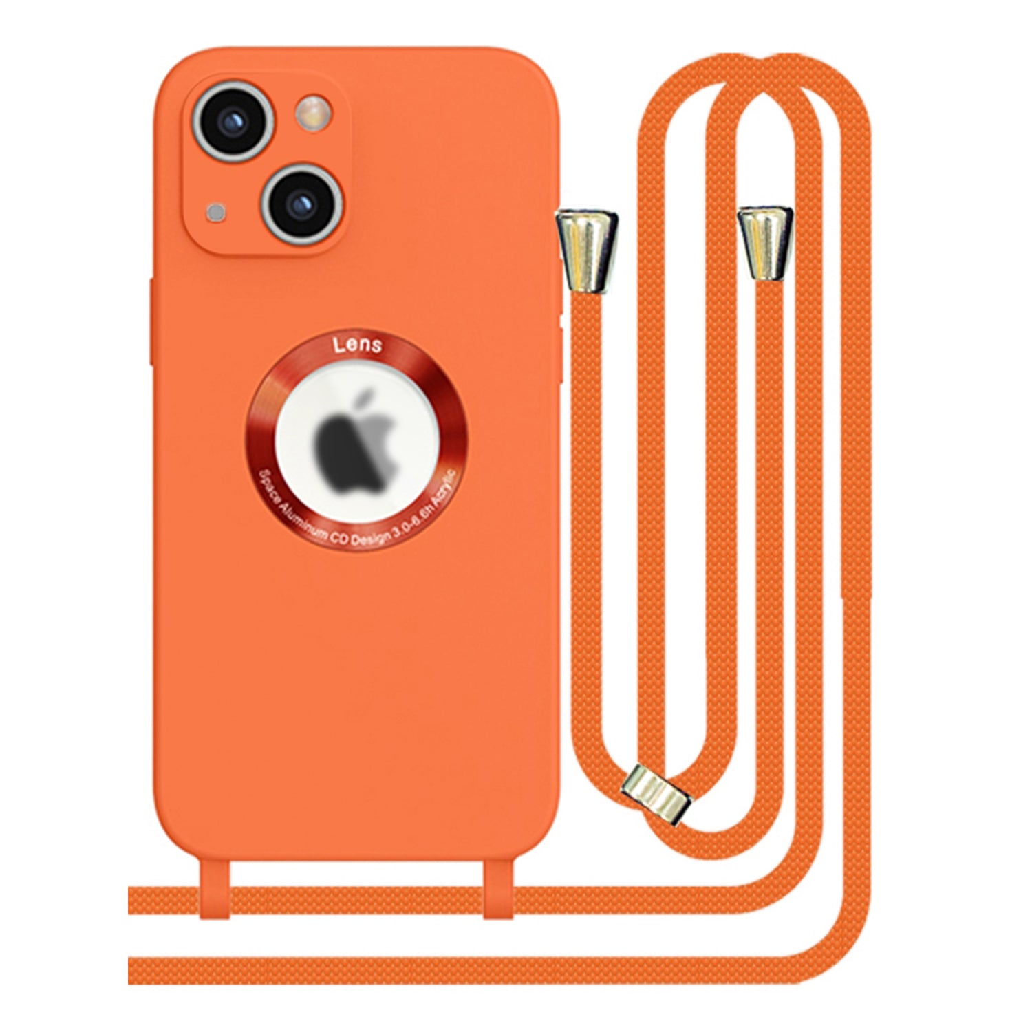 iPhone 13 Soft silicone case fine hole logo hollowed out with adjustable hanging rope