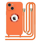 iPhone 13 Soft silicone case fine hole logo hollowed out with adjustable hanging rope
